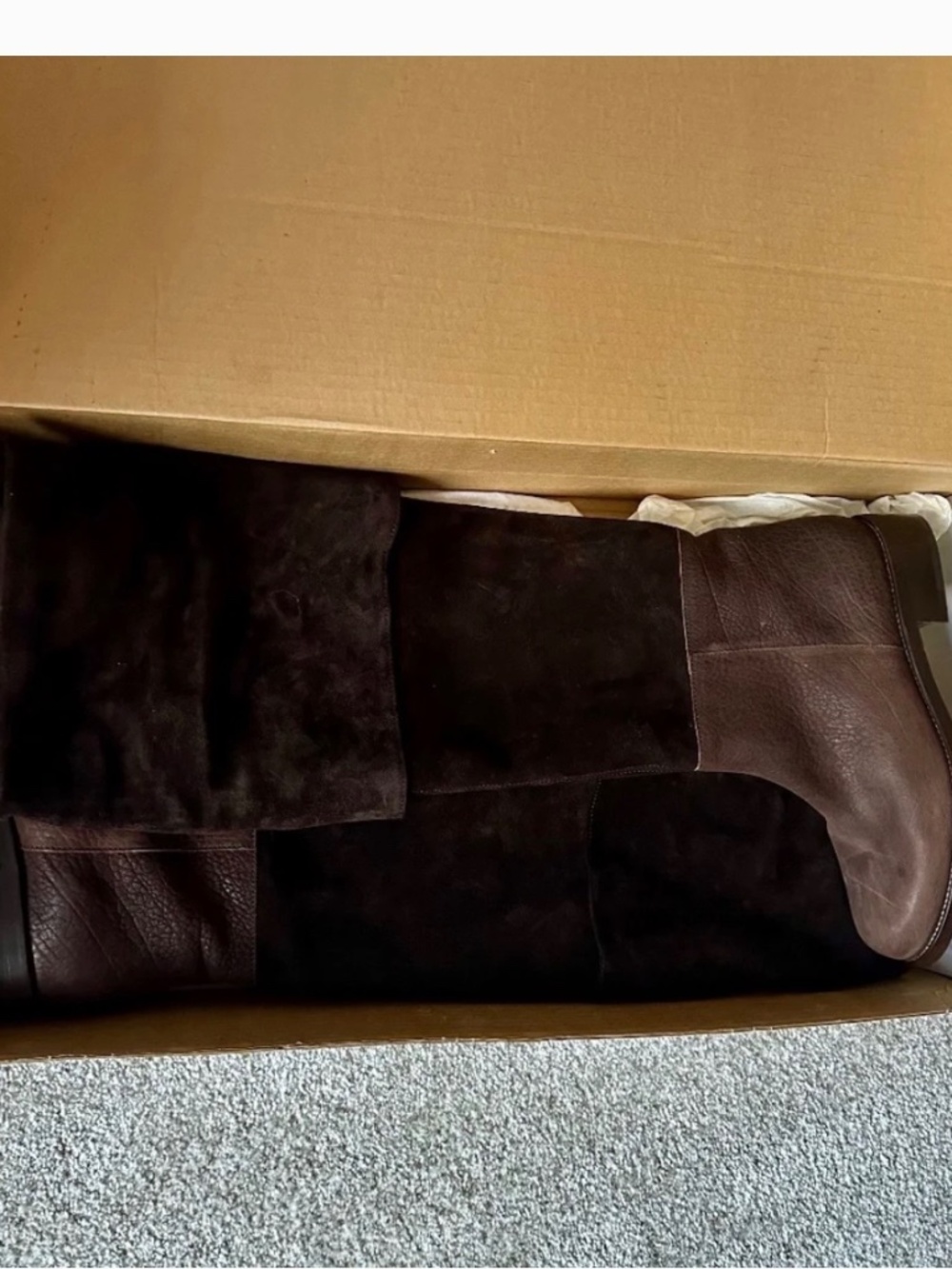 Marni Archival Y2K Chocolate Brown Suede Leather Fold Over Tall Boots 38 - Picture 3 of 10
